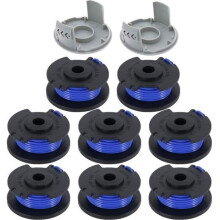 10 bobinas de reposição para aparadores de grama sem fio de 18V, 24V e 40V, alimentação automática, fio de nylon durável.