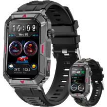 Smartwatch militar masculino, chamadas Bluetooth, mais de 100 modos esportivos, resistência à água IP67, tela HD de 1,57", rastreador de ati