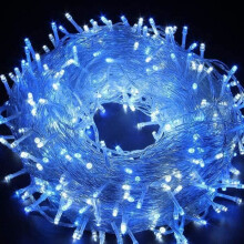 Cordão de luzes de fada com 100m de comprimento e 800 LEDs azuis, classificação IP44 de resistência à água, 8 modos de iluminação, para uso