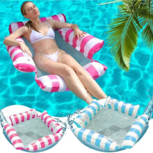 Boia inflável para piscina, espreguiçadeira inflável, tapete de praia e de férias para relaxar na água.