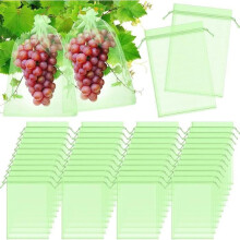 Pacote com 100 Sacos de Organza para Proteção de Frutas, 40 x 30 cm, Leves e Respiráveis