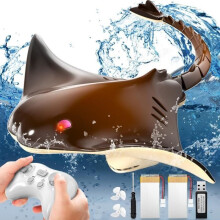 Barco Tubarão com Controle Remoto de 2.4GHz para Piscinas e Lagos, Barco RC para Meninos e Meninas a partir de 4 Anos