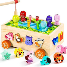 Brinquedo Montessori para Crianças Pequenas: Quebra-cabeça de Madeira 6 em 1 com Formas e Cores de Animais - Indicado para Crianças a partir