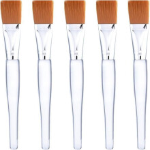 Conjunto de 5 pincéis para máscara facial com cabo de plástico transparente, macios e ideais para sua rotina de cuidados com a pele.