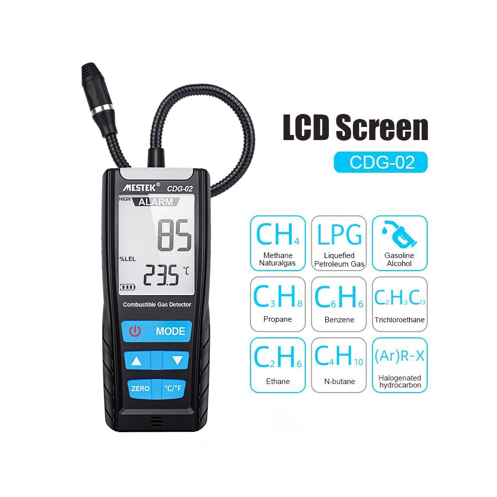 Combustible Gas Detector Carbon Monoxide Detector Handheld Carbon Monoxide Meter Portable Co Ch4 Gas Leak Detector Gas Monitor Tester Uk New 6974002866497
