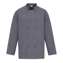 (5XL, Steel) Premier Mens Long-Sleeved Chef Jacket