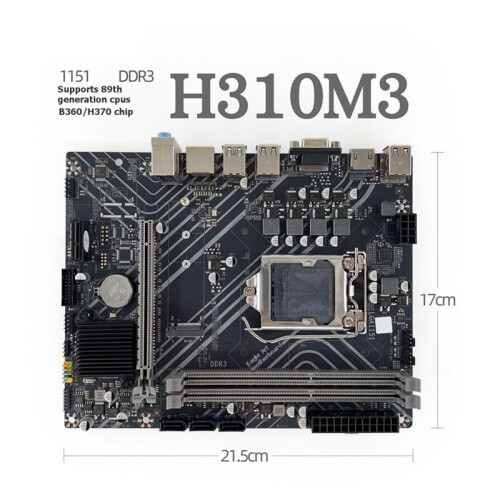 H310M3-D3 Moderkort 1151 DDR3 Stationärt Moderkort Stöder Endast 8:E-9:E Generationens CPU-Moderkort för Stationär Dator 1