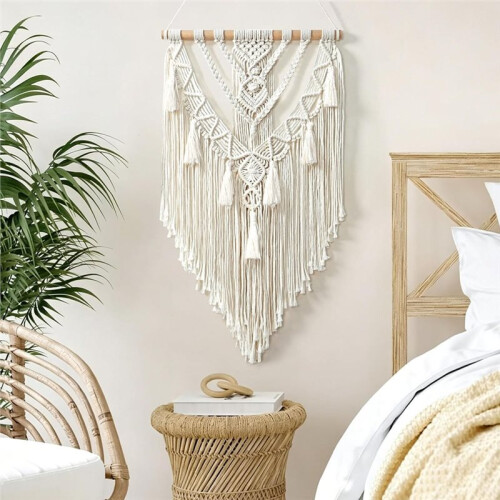 Macrame Wall Hanging Cotton Handmade Macrame  Boho Decorative Woven  Decoration for Bedroom Balcony 2