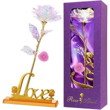 24K pozlátená ruža so svetielkami, darček pre ženy, priateľku, matku, Vianoce, Deň matiek, Valentín, narodeniny