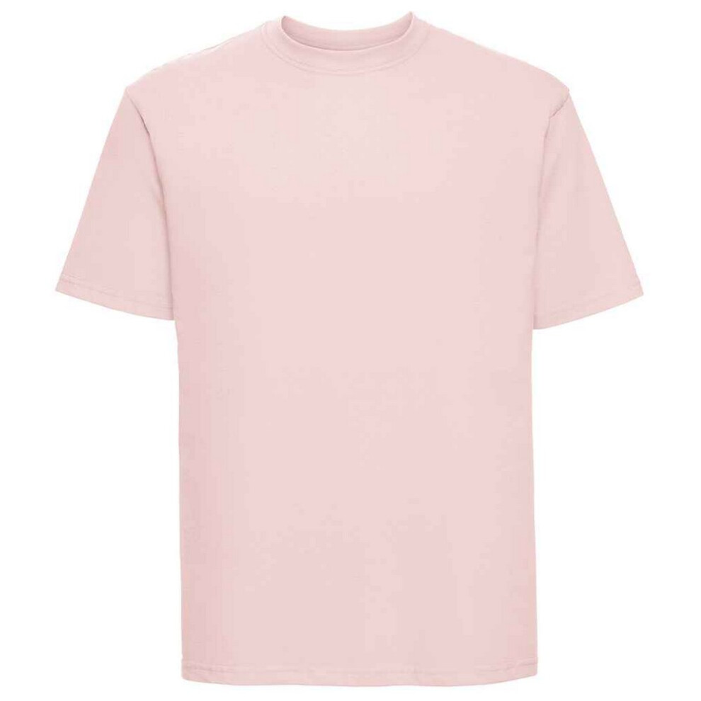 Russell (S, Powder Rose) Mens Ringspun Cotton Classic T-Shirt Multicoloured