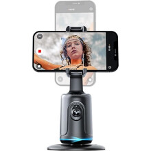 Držiak na telefón s automatickým sledovaním tváre, 360-stupňový otočný gimbalový stabilizátor pre iPhone alebo Android, čierny