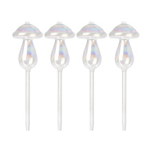 4-Pack Self-Watering Balls,Glass Watering Cans, Mushroom Design, Hand-Blown Glass,Suitable for Indoor & Outdoor Plants