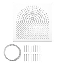 Elementos de Fio para Dobra de Fio, 10x10cm, Placas de Enrolamento de Linha Acrílica Quadrada, Organizador de Fio Dental com Estacas de Metal