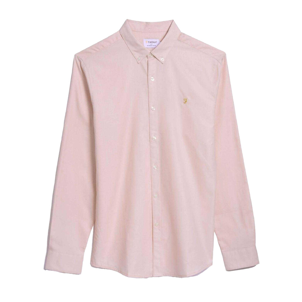Farah (Xl, ) Mens Brewer Slim Shirt Pink