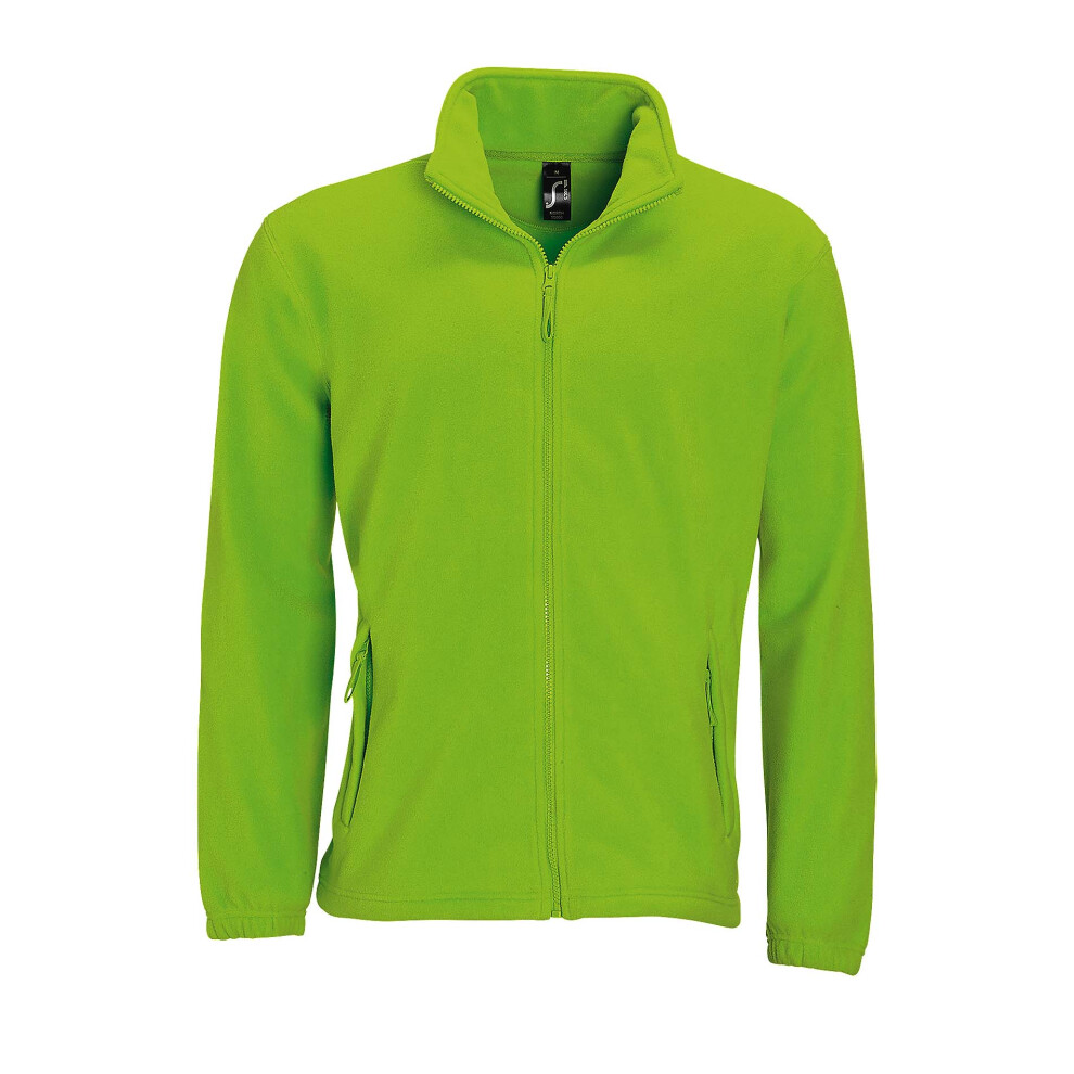 Sols (L, Lime) Mens North Full Zip Outdoor Fleece Jacket Multicoloured
