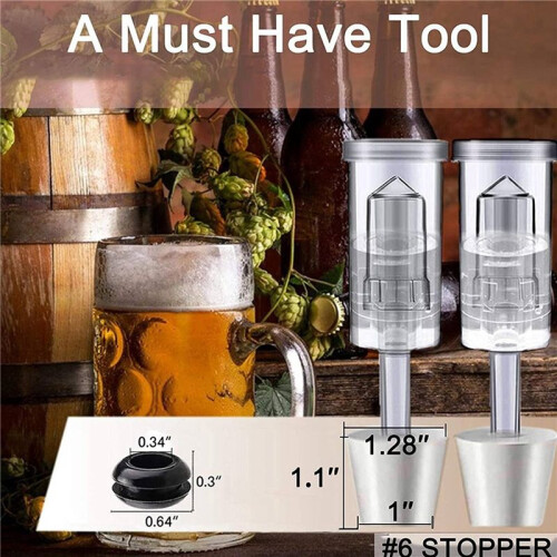 Fermentation Brewing Airlock Kit Grommet Fermentation Beer Making Wine Kombucha Fits Gallon Pitcher 6-Pack 2