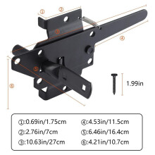 Heavy Duty Self-Locking Latches for Wooden Fences, Lever Latches for Garden Outdoor/Pool Doors Fence Hinges
