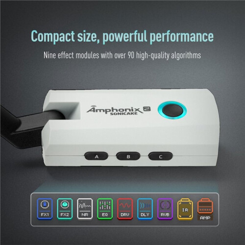 SONICAKE Amphonix 2 Headphone Guitar Amplifier with 50 Factory Presets, 9 Effect Modules, BT Connectivity, App Control 2