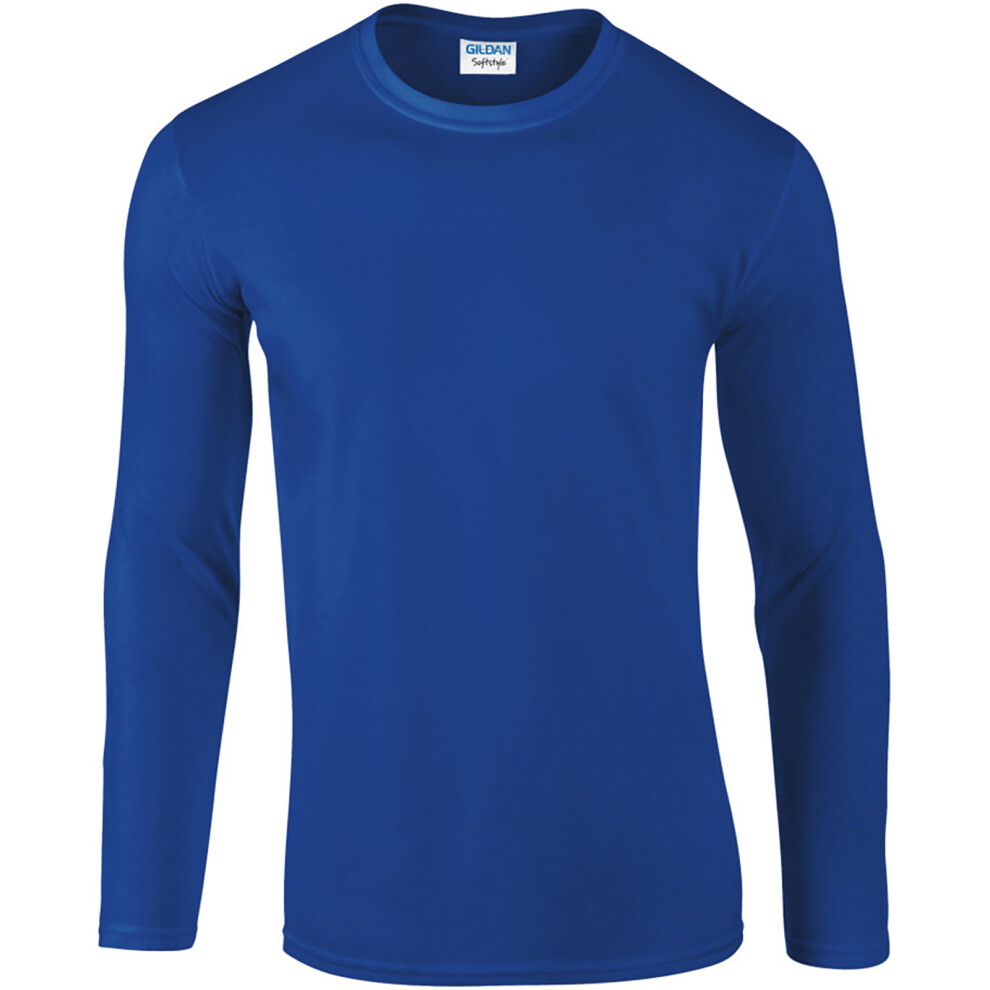 Gildan (2Xl, Royal) Mens Soft Style Long Sleeve T-Shirt (Pack Of 5) Multicoloured