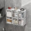 Bathroom Pull-Out Storage Box for Cotton Swabs & Pads Organizer Under Mirror Cabinet Storage Box Hook-Style 1
