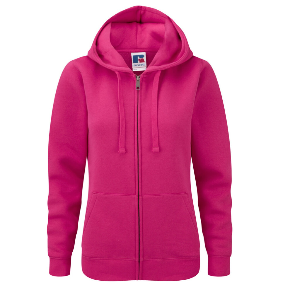 Russell (Xs, Fuchsia) Ladies Premium Authentic Zipped Hoodie (3-Layer Fabric) Multicoloured