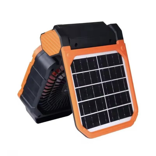 Ventilatore Portatile Solare con Luce LED, USB, Timer e Bussola per Avventure All'Aria Aperta. 2