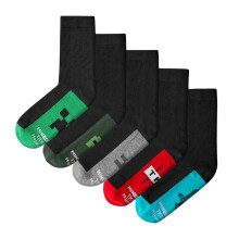 (12.5 UK Child-3.5 UK, Multicoloured) Minecraft Boys School Logo Calf-Length Socks (Pack of 5)