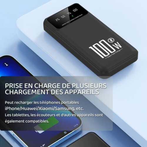 Φορητή εξωτερική μπαταρία 20000mAh, γρήγορη φόρτιση 22,5W, 4 θύρες, με οθόνη LED και 2