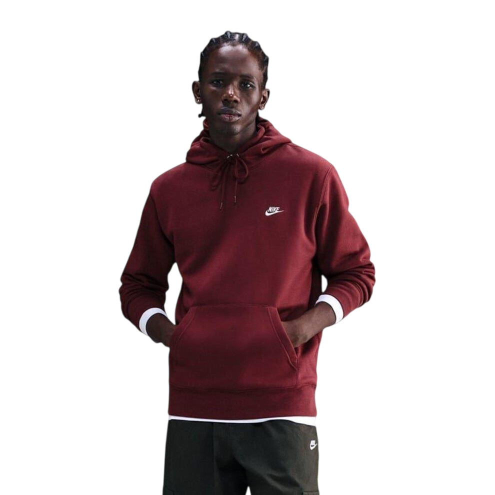 Nike (S, Team ) Mens Club Fleece Pullover Hoodie Red