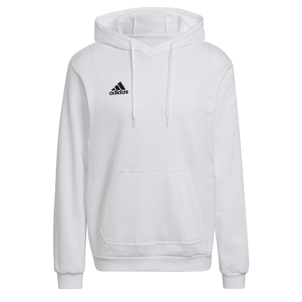 Adidas (M, White/Black) Mens Entrada 22 Cotton Blend Pullover Hoodie Black