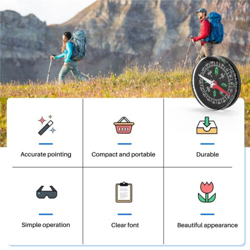 40mm Clear Liquid-filled Camping Compass Hiking Outdoor scouts kit 1