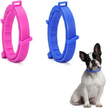 Anti-Zeckenhalsband für Hunde und Katzen, 2 Stück, wasserdicht und verstellbar (70 cm, Rosa + Blau)