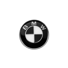 (Schwarz & Weiß – Hinten 74 mm) 82 mm Auto-Emblem für die Motorhaube, Kofferraumdeckel, Lenkradaufkleber