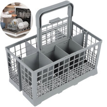 Panier Multifonctionnel pour Lave-Vaisselle, Porte-Couverts Pliable Universel, Accessoire de Rangement pour Couteaux et Fourchettes