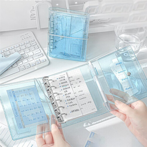 Cuaderno Plegable Tipo Acordeón A7 Transparente Recargable para Estudiantes 1