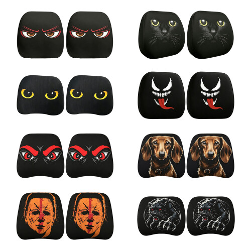 Pair Universal Car Neck Pillow Covers Soft Mesh Component-7 1