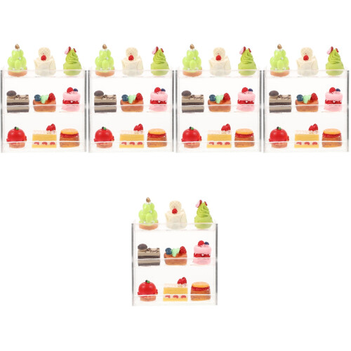 5Ensembles Mini Support De Gâteaux ABS Décoratif Pour Vitrine Jouet 2