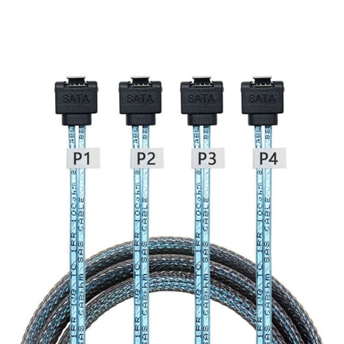 4PCS  3.0 6Gbps Straight Elbow Thin Replacement for Server NAS PC SSD Hard Drive HDD Backplane Sas Data Wire 2