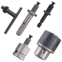 5Pcs 1.5-10mm 3/8-24UNF Drill Chuck Set Drill Adapter Changed Impact Wrench Into Eletric Drill Chuck Drill Tool Kits