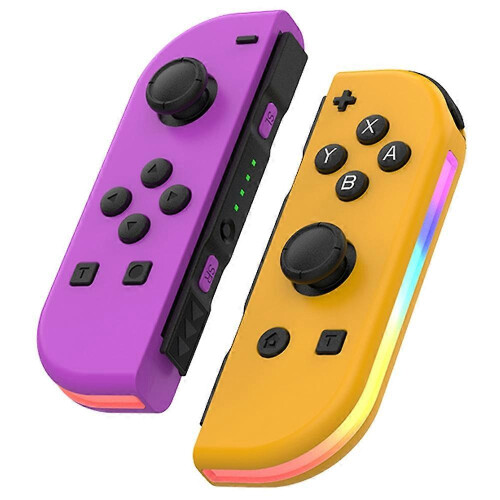 JOY-02 1 paar draadloze controllers voor Nintendo Switch-spelconsole, Bluetooth-gamecontroller met RGB-verlichting
