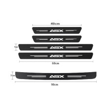 (5-delige set voor ASX) Deurdorpelbeschermers voor Mitsubishi ASX 2010–2023, met koolstofvezelstickers