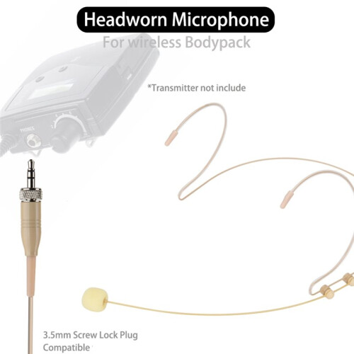 Mounted Microphone, 3.5mm Internal Thread Plug for  Wireless System Waist Pack Transmitt 1