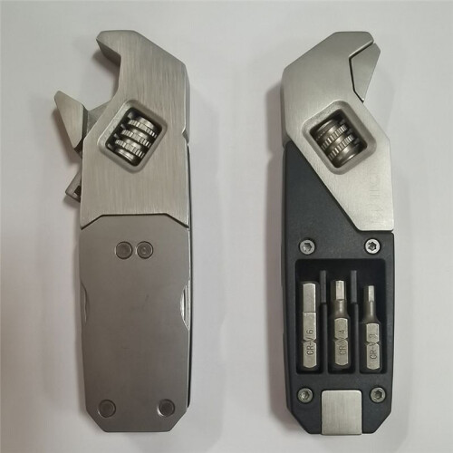 Adjustable Multitool, Adjustable Wrench with Screwdriver Bits, Stainless Steel Multitool Tool, with Replacement Tips 2
