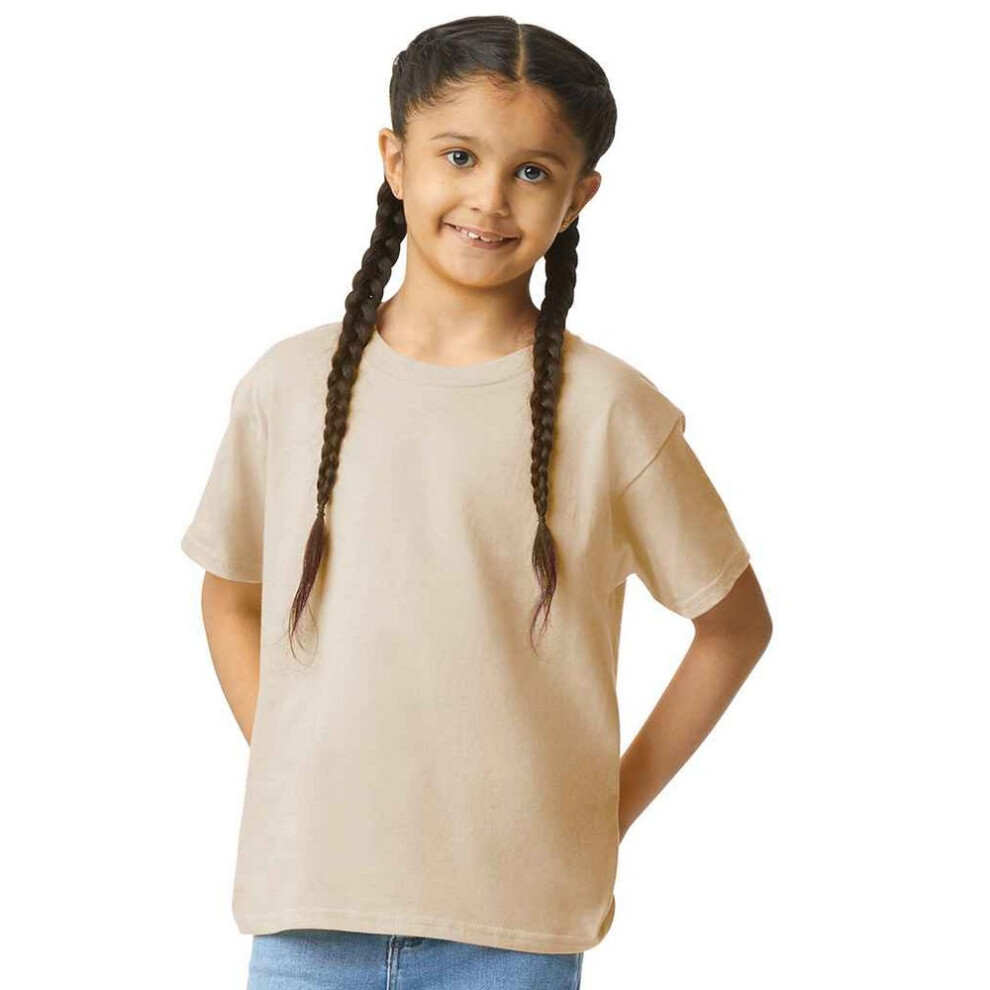 Gildan (5-6 Years, Sand) Childrens/Kids Cotton Lightweight T-Shirt Multicoloured