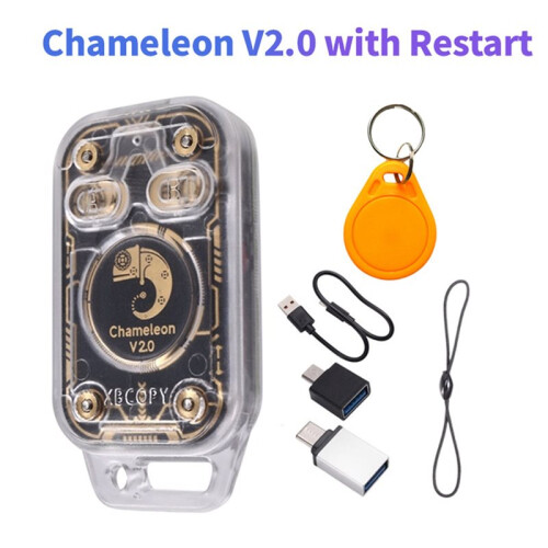 2X Chameleon V2.0 RFID  Chip Reader Emulator+2XUID Keychain NFC Duplicator 125K 13.56Mhz Card Decode 2