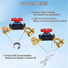2X Car Battery Power Cut-Off  Breaker, Adjustable Pure Copper 12v-24v Disconnect
