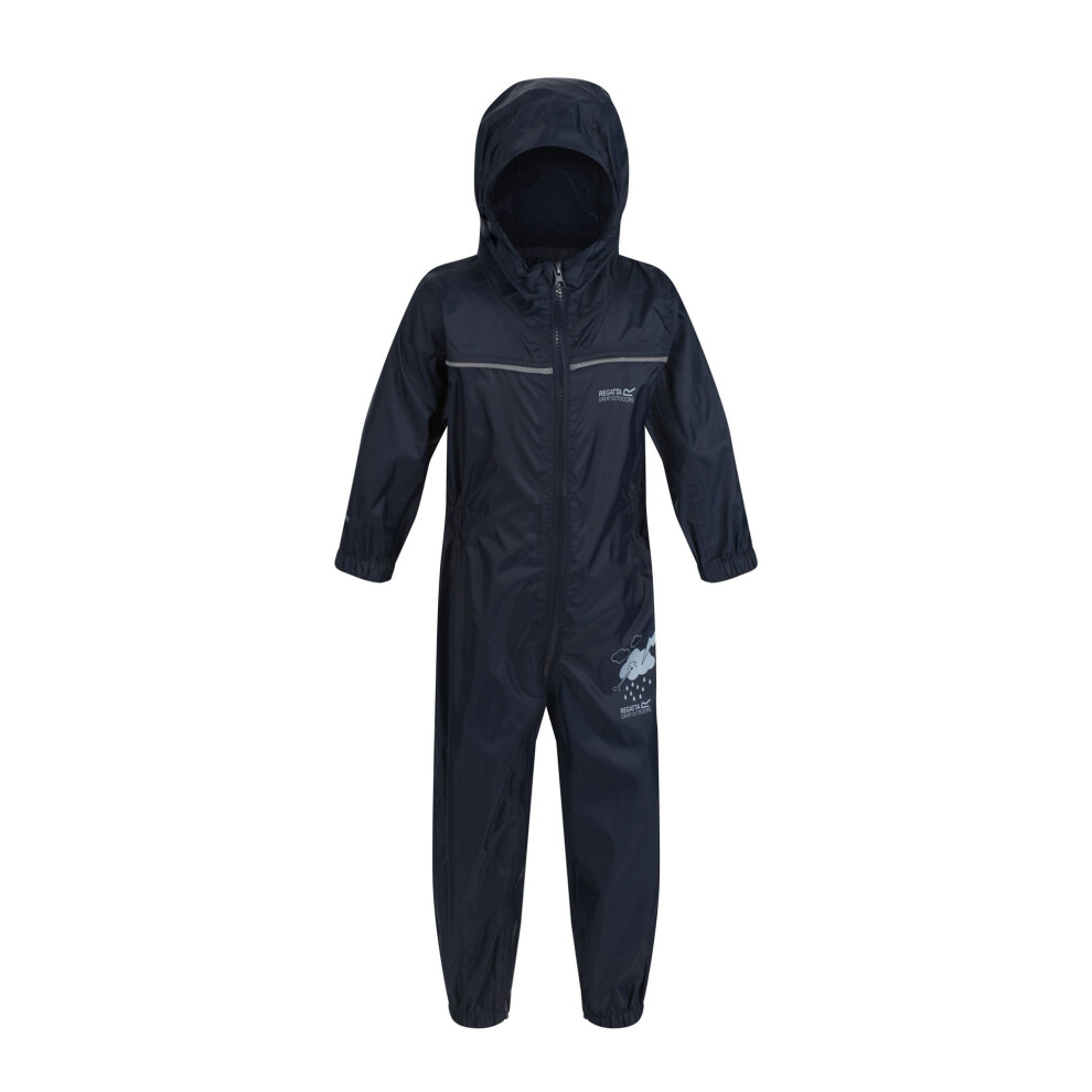 Regatta (12-18M, Navy) Great Outdoors Childrens Toddlers Puddle Iv Waterproof Rainsuit Blue,Multicoloured