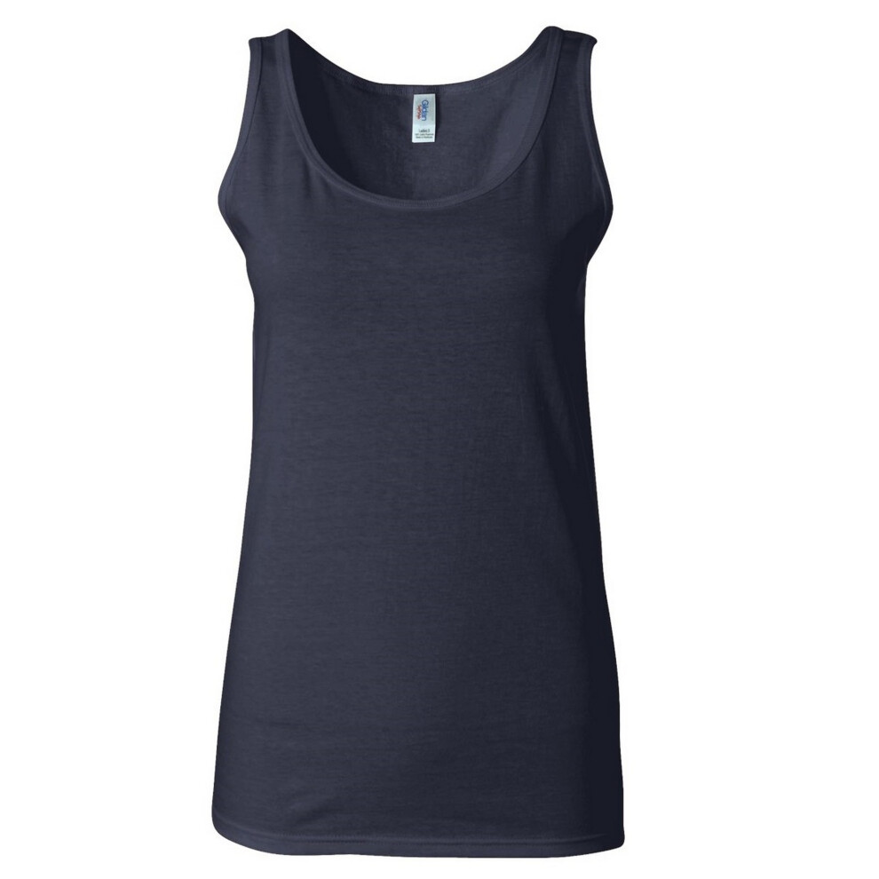 Gildan (Xl, Navy) Ladies Soft Style Tank Top Vest Blue,Multicoloured