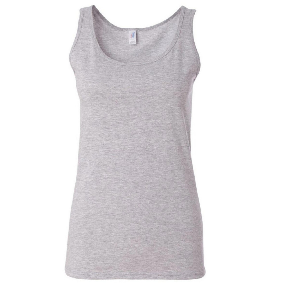 Gildan (L, Sport (Rs)) Ladies Soft Style Tank Top Vest Grey