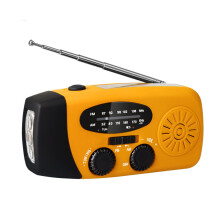 Emergency Radio with Hand Crank, 2000 mAh, Orange